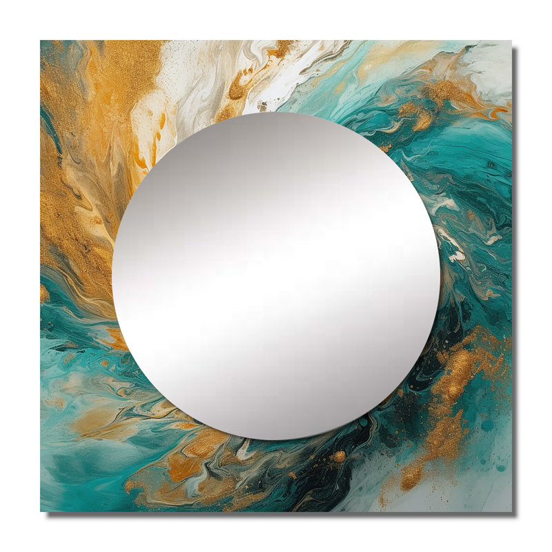 Golden Ocean Spiral Waves Peinture I, 36 po x 36 po