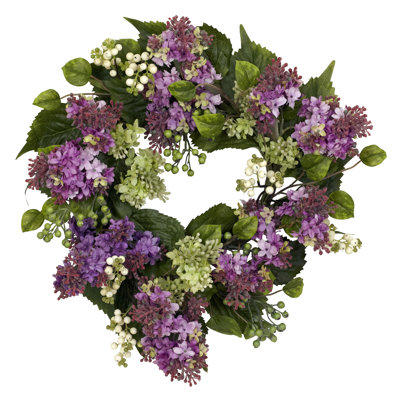 Faux Lilac Plastic 20'' Wreath