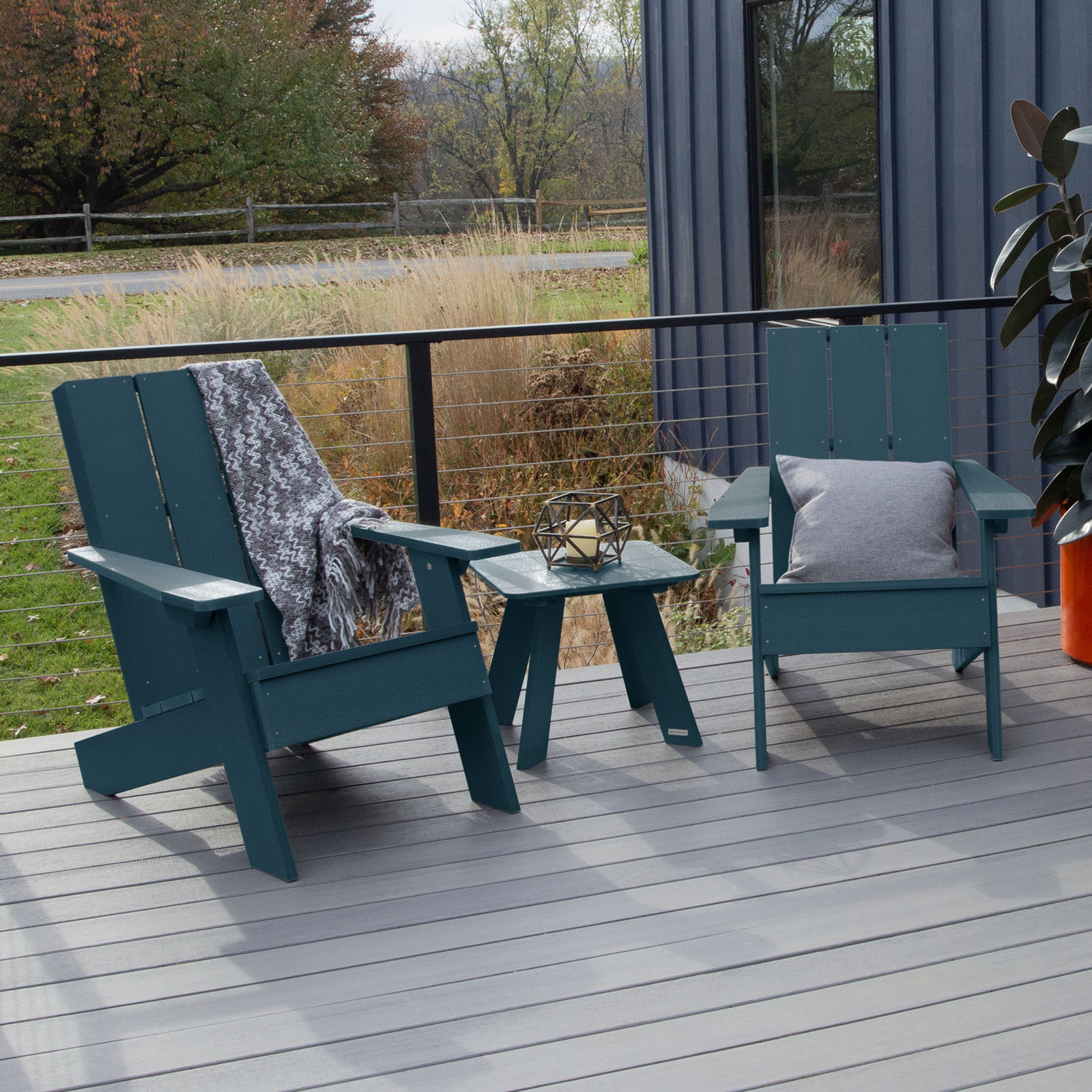 Byrnes 2 - Person Patio Conversation Set, Nantucket Blue