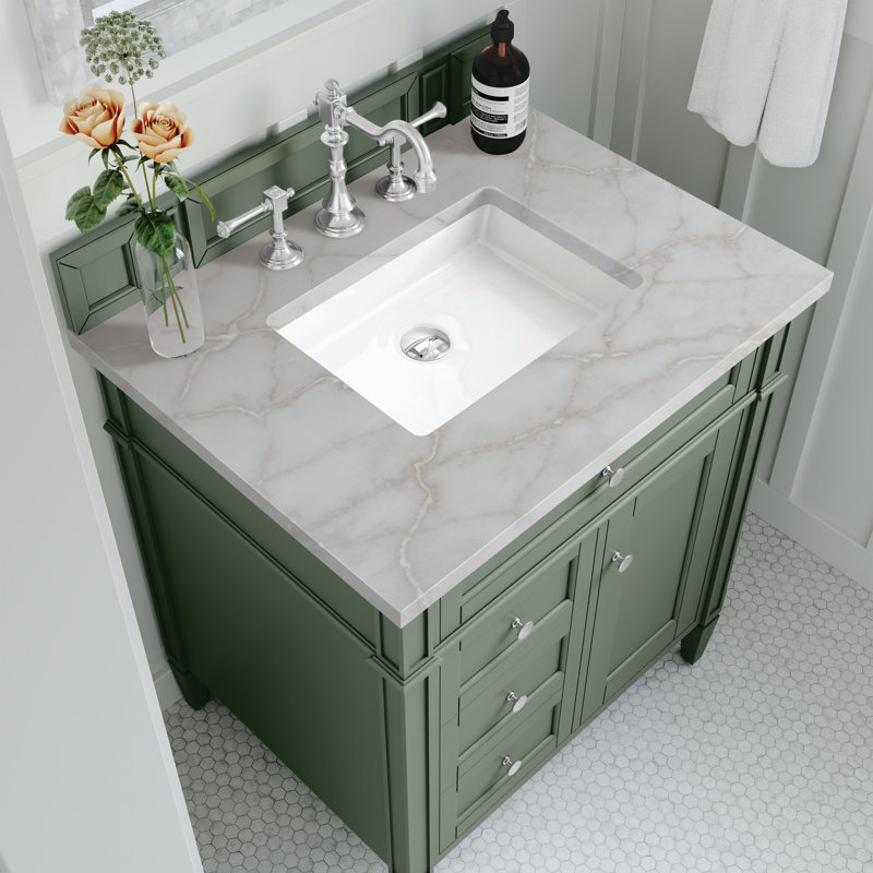 Brittany 30'' W Single Vanity, Smokey Celadon, Lime Delight, 8" Widespread