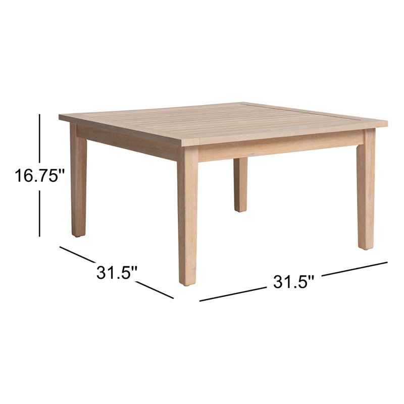 Table basse carrée en bois massif Amina