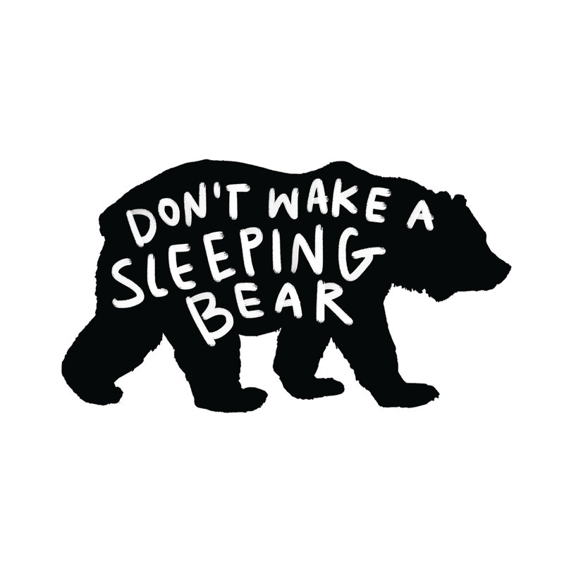 «Sleeping Bear», art textuel sur toile tendue, H 8 po x l 12 po