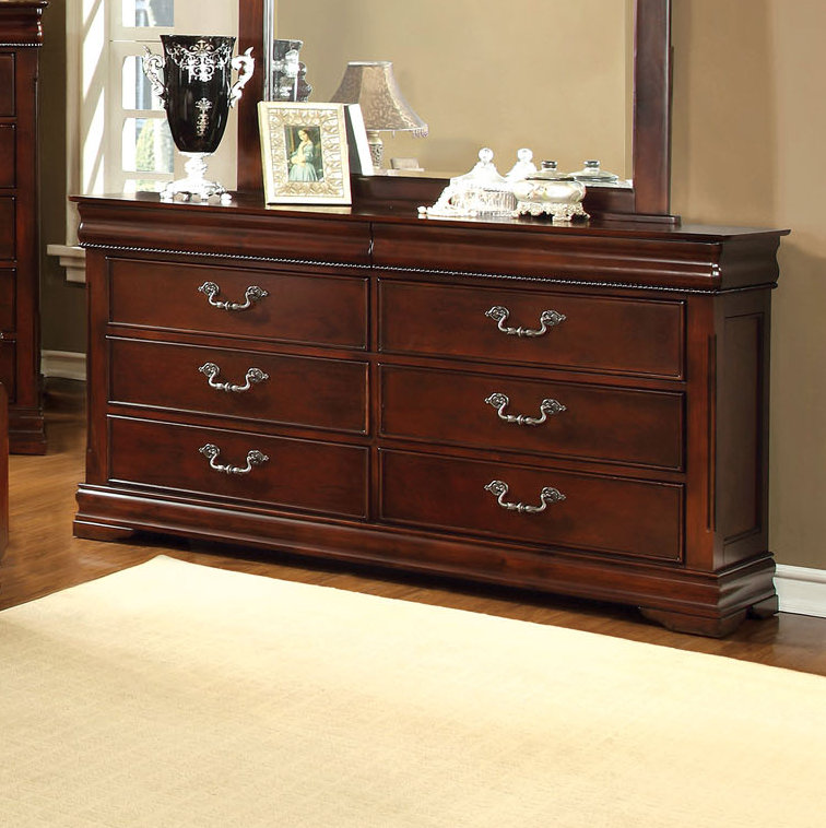 Commode double 6 tiroirs avec miroir Treska