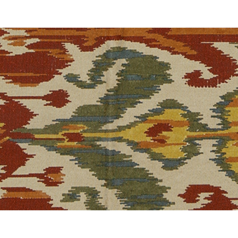 Flatweave Wool Ikat Area Rug in Multi