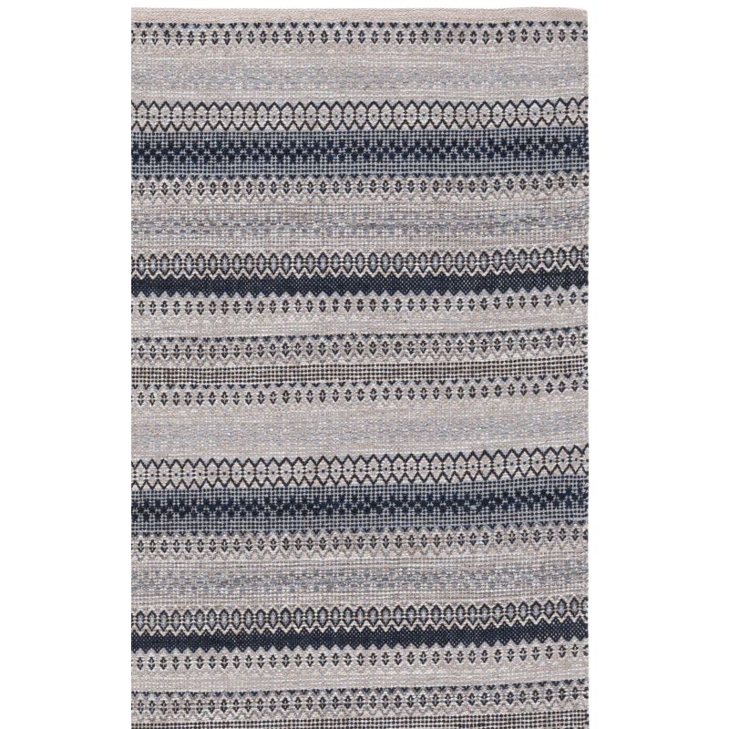 Tapis rayé en coton Jeanella, Rectangle 4 pi x 6 pi