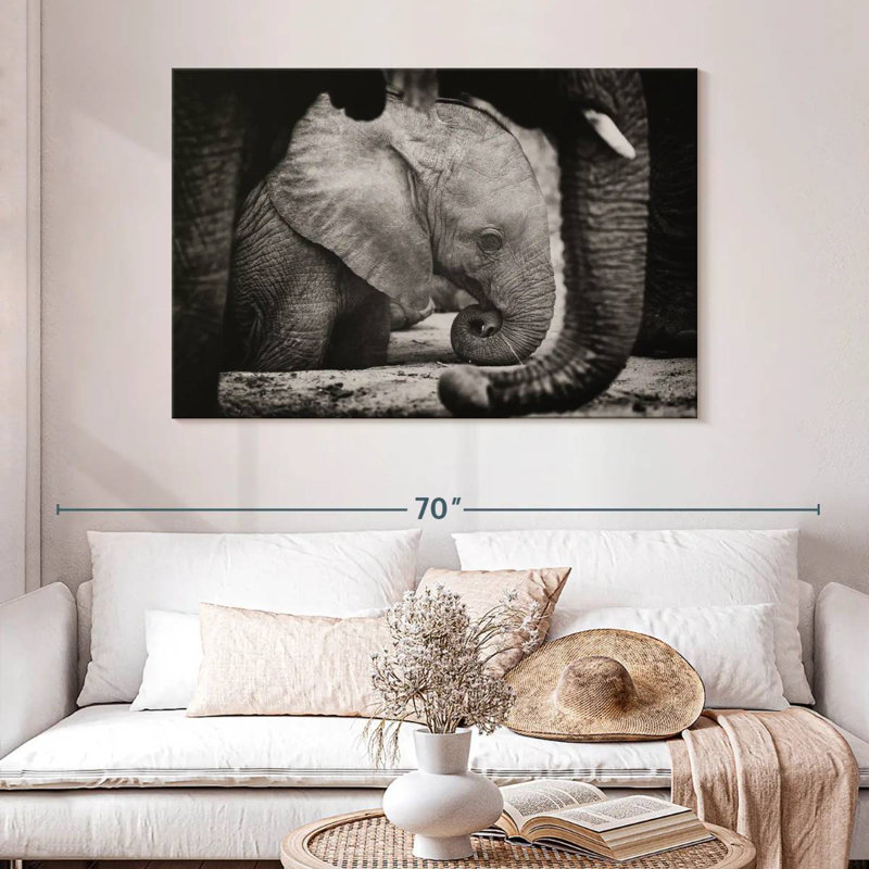 Brampt Napping Baby Elephant, 32" H x 48" W