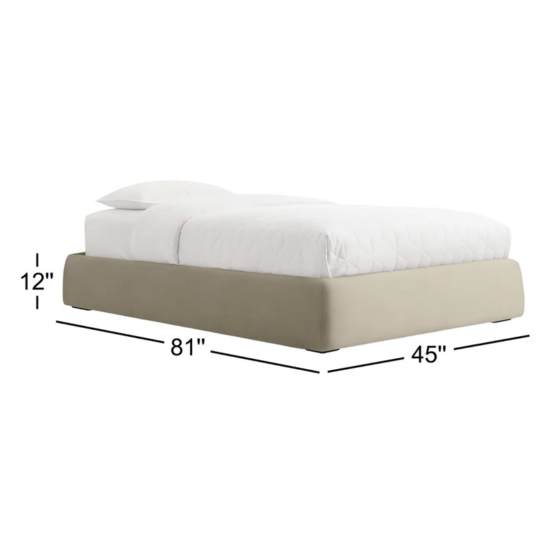 Lid Upholstered Storage Bed, Barto Sand, Twin, No Storage