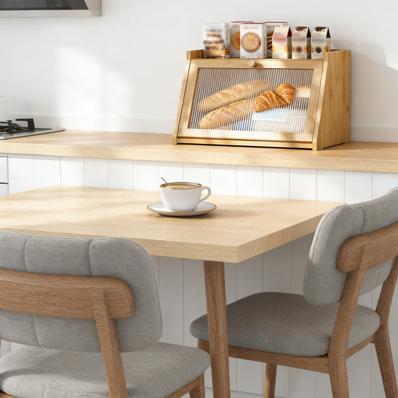 Boîte à pain de style campagnard pour comptoir de cuisine, contenant de rangement de pain de coin de grande capacité avec porte de fenêtre visible pour un accès facile