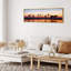 «Tropical Serenity Palm Tree Silhouette at Sunset Stripes Antique Retro Extra Large Wall Decor», reproduction encadrée-96074599-111664985