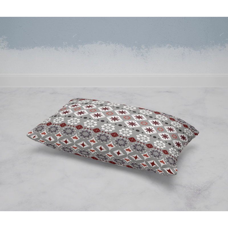 Shape Synergy  Rectangular Throw Pillow, White/Gray