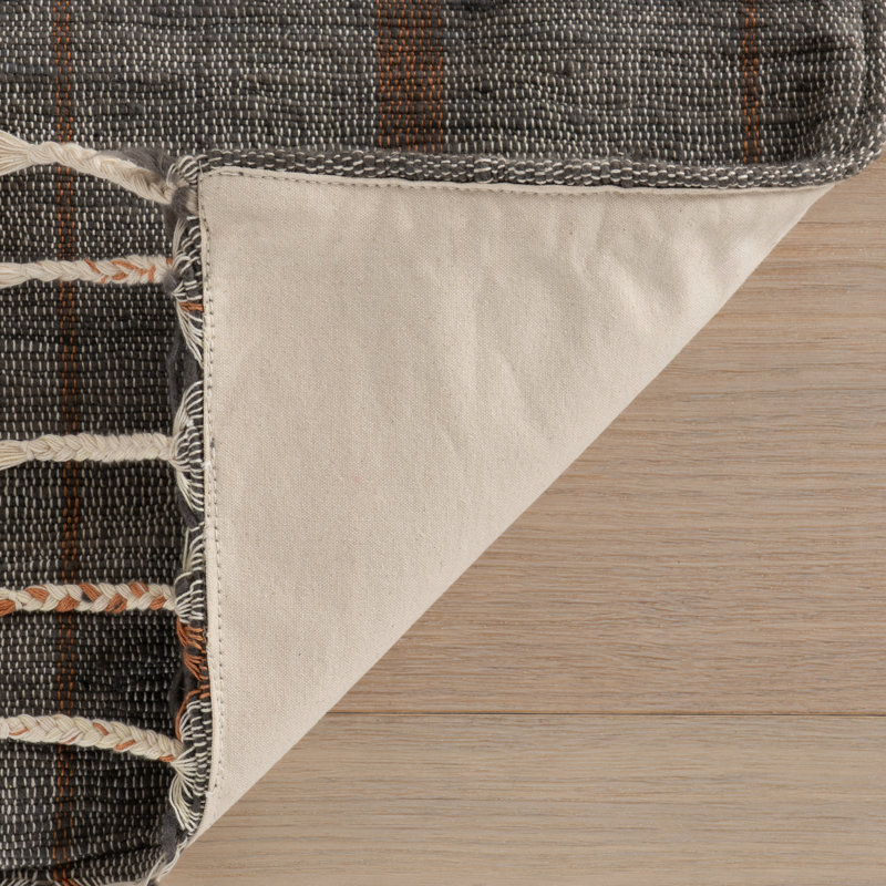 Nare Striped Handmade Cotton Rug, Rectangle 5' x 8'