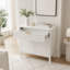Armoire de rangement décorative avec design arqué, tiroir et bords arrondis lisses-713897157
