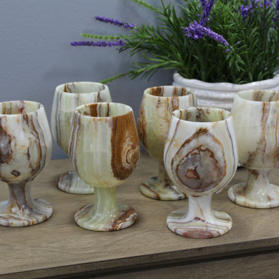 Tankersley 8 oz. Ceramic Wine Glass Set