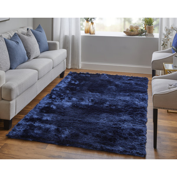 Navy Blue Shag Area Rug 8x10 Clearance For Living Room Bedroom Large Modern  New