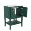Petit meuble-lavabo autoportant 24 po avec 2 portes et 2 tablettes ouvertes, structure en bois massif