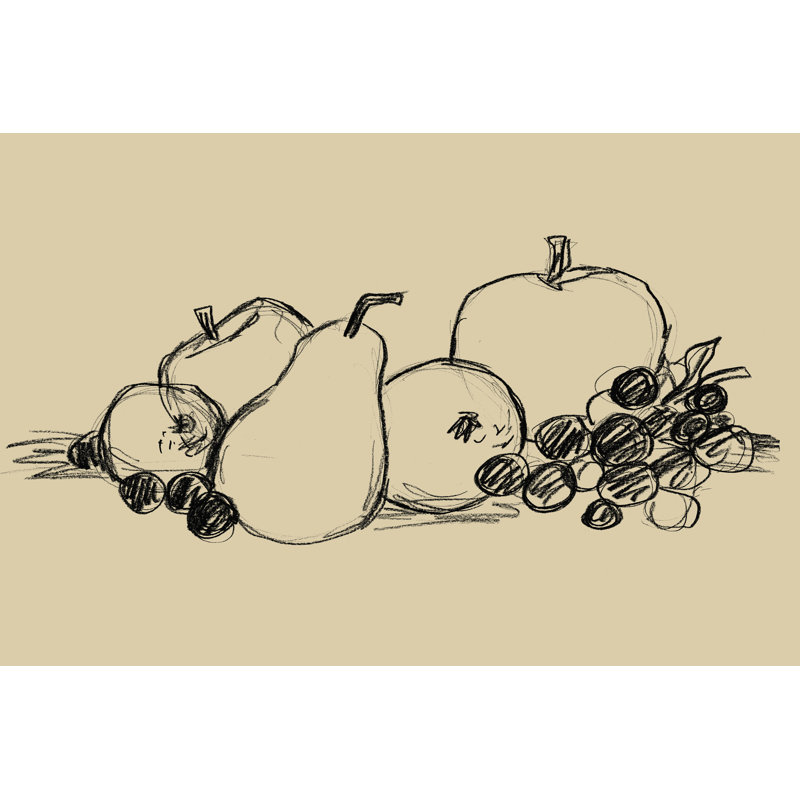 Graphite Fruit II by June Erica Vess - Wrapped Canvas Print, 81cm H x 122cm W