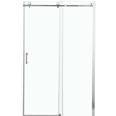 Enceinte de douche 48 po x 76 po Porte en verre trempé. Poignée à tirer en acier inoxydable pour plus de durabilité. Améliore la sophistication de la salle de bain. Installation professionnelle recommandée avec armoire, porte de salle de bain. Avec