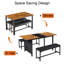 Ensemble de bureau à domicile Bureau pliable et banc d'extension Bureau d'écriture pour jeux vidéo