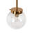 Jenavicia 30" H 3-Light Brass Metal Armed Sconce with Hand-Blown Cracked Glass Shades