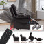 Fauteuil inclinable extra large en similicuir 39,3 po avec repose-tête, accoudoirs de rangement pliables, massage et chauffage-26691855