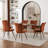 Fabric Upholstered Dining Chairs Metal Frame Side Chairs with Backrest for Kitchen Dining Room-2062736378