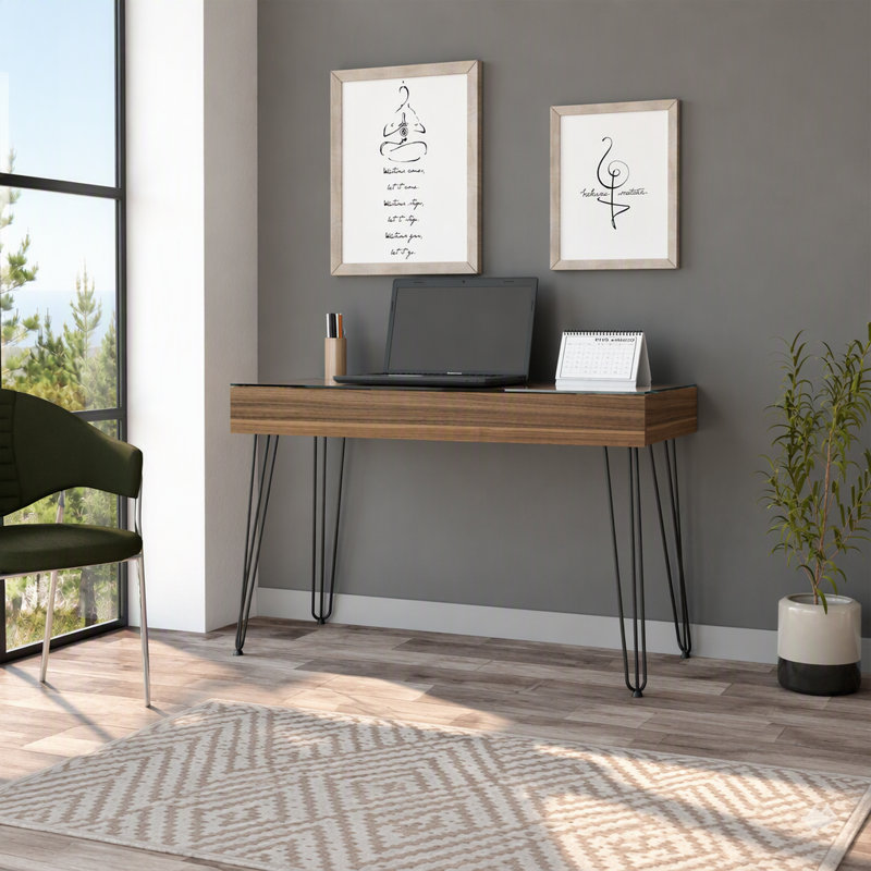 Bureau 120 tiroirs Rolo, bureau, acajou