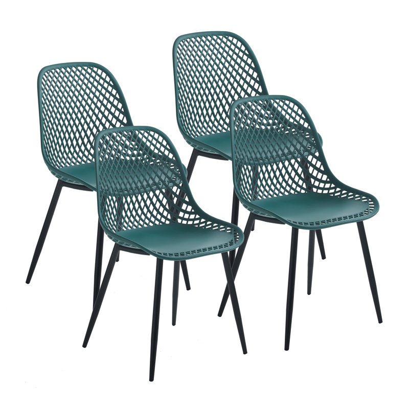 44cm H Cross Back Side Chair, Blue