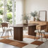 Ensemble de salle à manger moderne 3 pièces comprenant une table ovale sur pied central et 2 chaises rembourrées en rotin