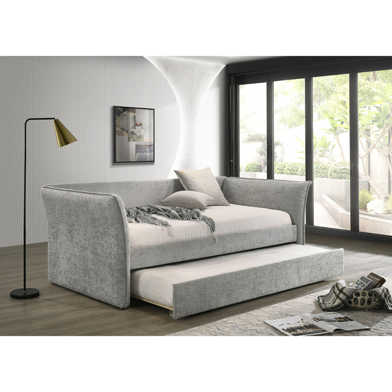 Lit de jour avec couchette, gris, Gris
