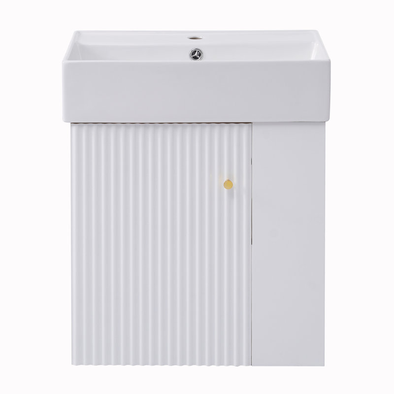 Meuble-lavabo simple 12,2 po avec plateau en céramique Keilana