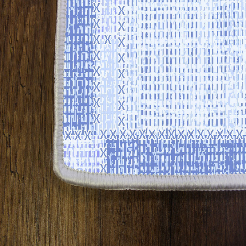 Tapis géométrique tissé à la machine Debbewe, Rectangle 2 pi 7 po x 4 pi 11 po