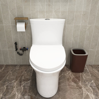 TCYO 1.6 Gallons GPF Elongated One-Piece Toilet (Seat Included)
