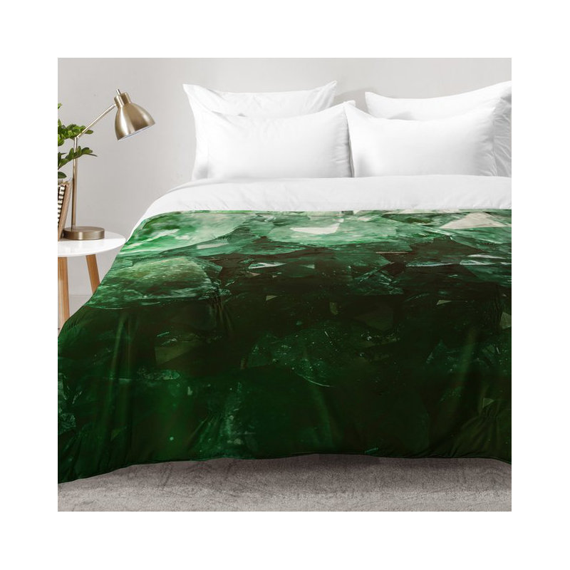 Ensemble d'édredon Leah Flores Emerald Gem, Édredon pour lit simple TG + 1 taie décorative