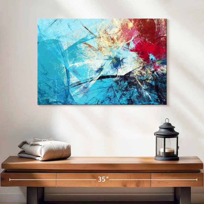 Avery Red And Blue Abstract, 16" H x 24" W