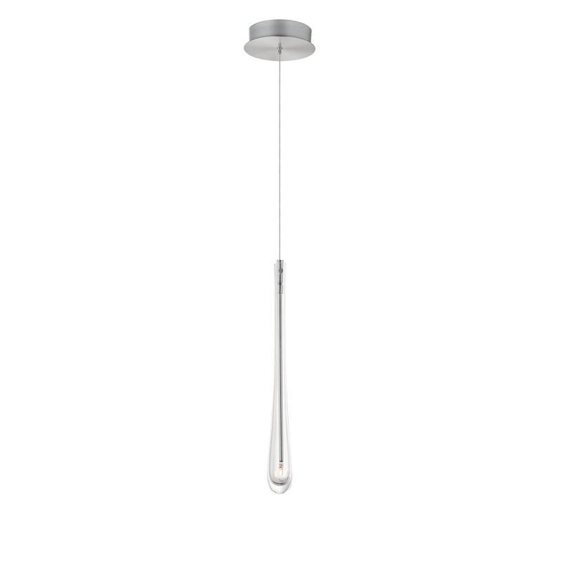 Mathea 1 - Light Teardrop Pendant, Satin Nickel