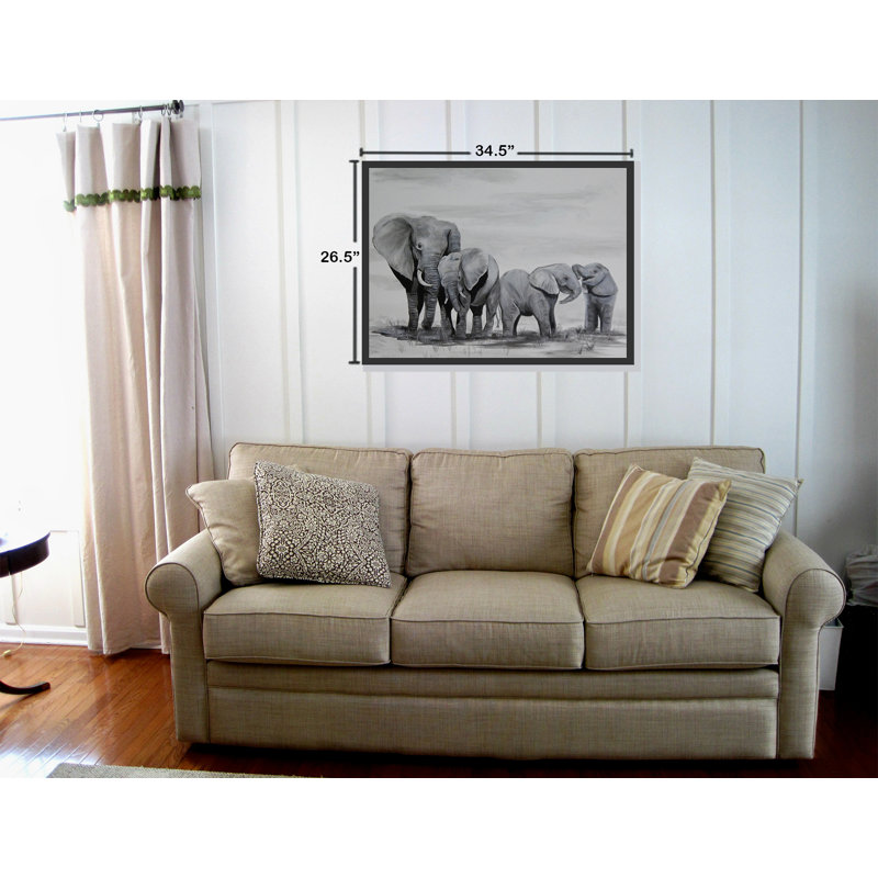 «Elephant Parade», reproduction d'art sur papier encadré, H 24 po x l 32 po x P 1 po