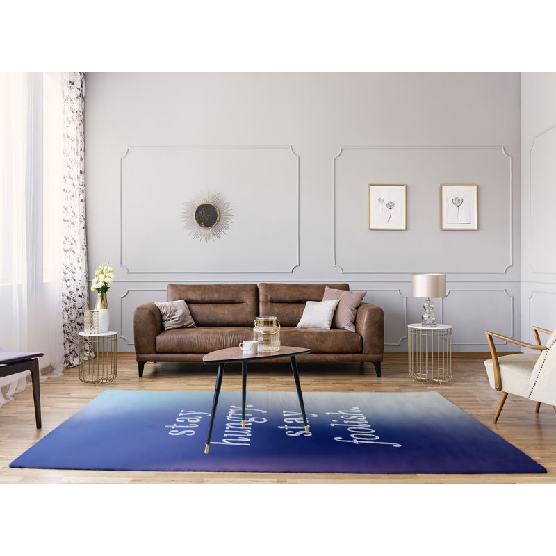 Tapis en polyester à l’arrière-plan multicolore en poly chenille, Rectangle 5 pi x 7 pi