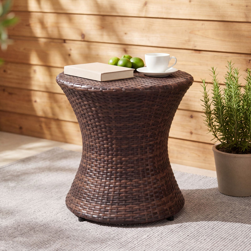 Table d'appoint en osier Aghilas, Brun