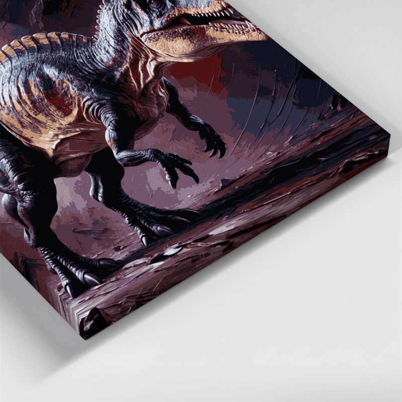 «Dinosaur Carnotaurus», art mural sur toile noire