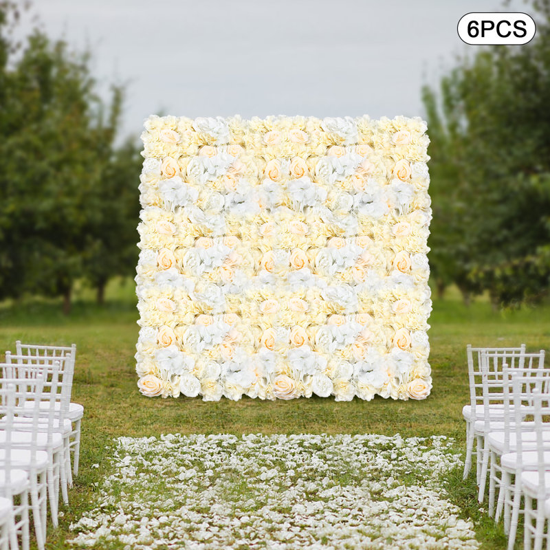 Panneau mural Silk Rose, Blanc / jaune clair