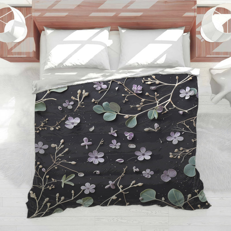 Édredon floral de style scandinave, Très grand lit