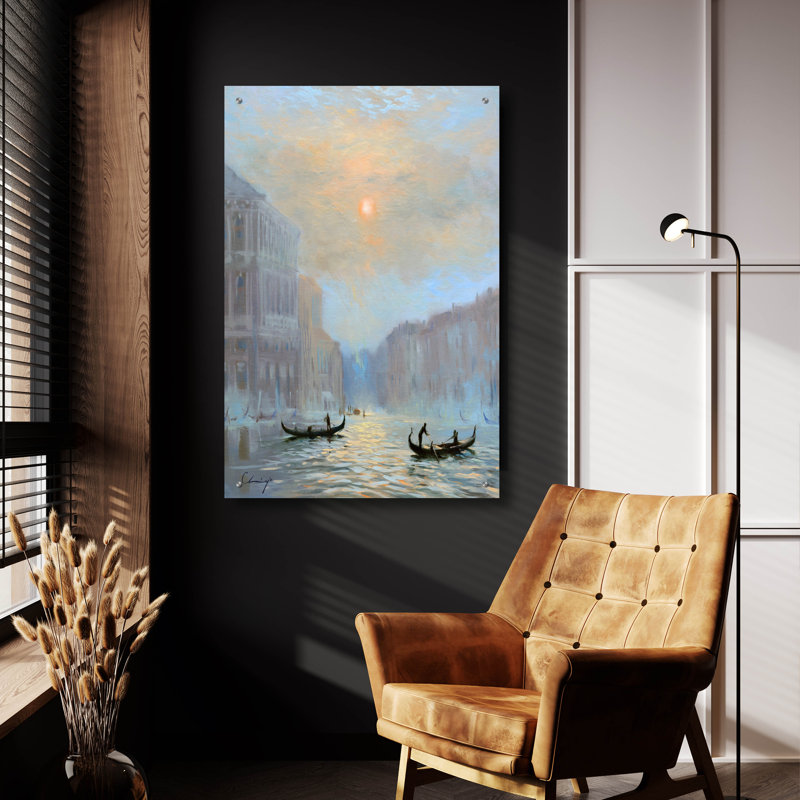  «Venice Morning Mist» par Chuck Larivey, art mural en verre acrylique, 24 po x 36 po, H 36 po x l 24 po