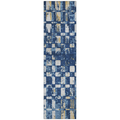 Machine Washable Indoor/Outdoor Chantille ACN2628 Abstract Rug
