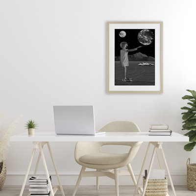 On A Mission Retro Space Framed Print Under Glass, design by Elo Marc