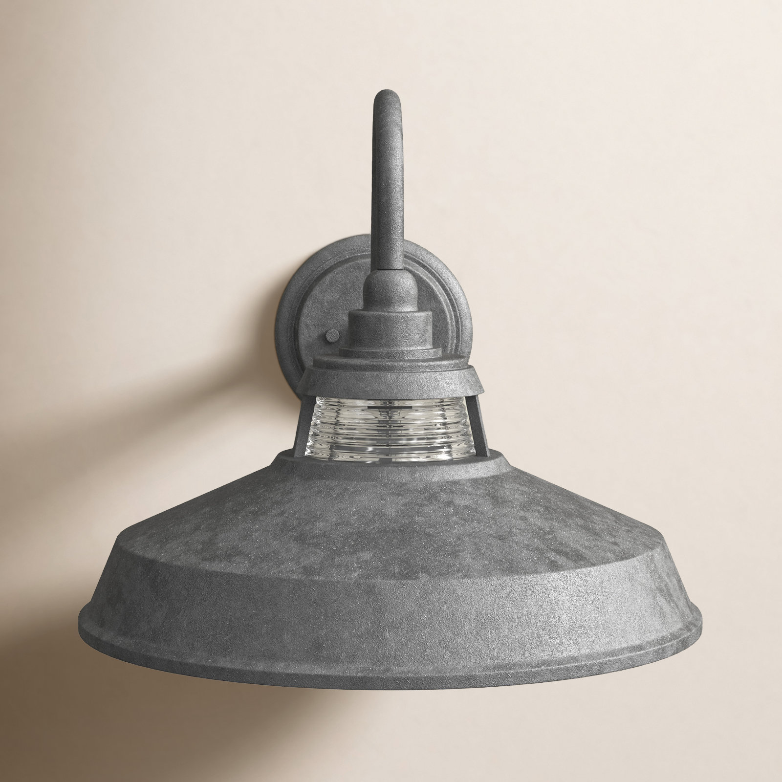 Calum Aluminum Wall Light, Aged Zinc, 10" H x 10" W x 10" D