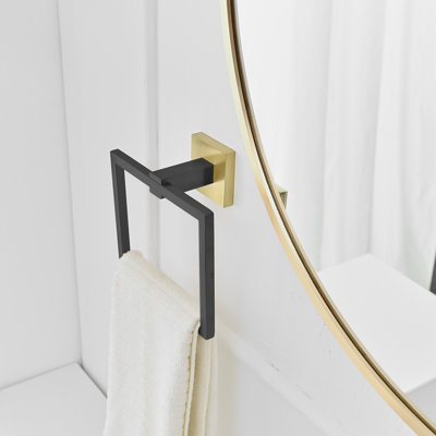 Wall Mounted Square Towel Ring Stainless Steel