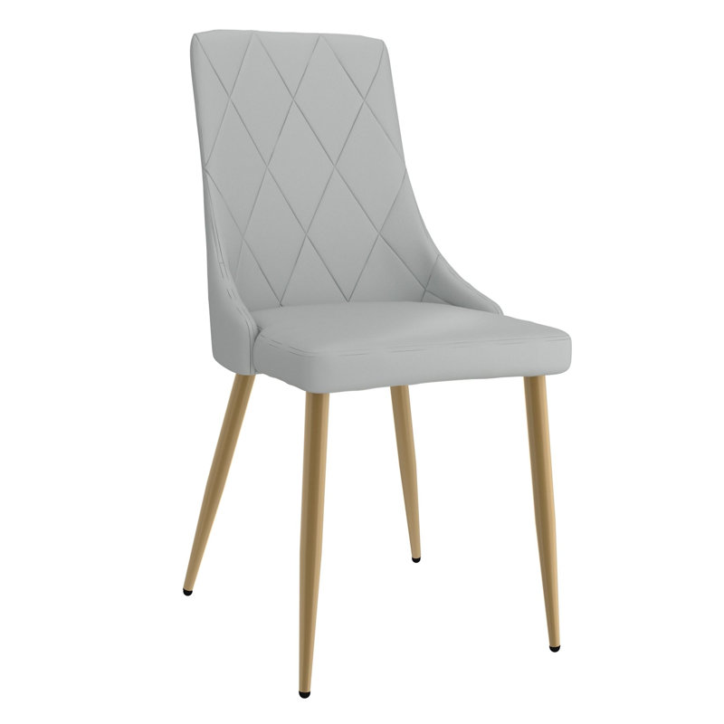Ensemble de 2 chaises de salle à manger Andrew, gris clair et or vieilli, Gris clair