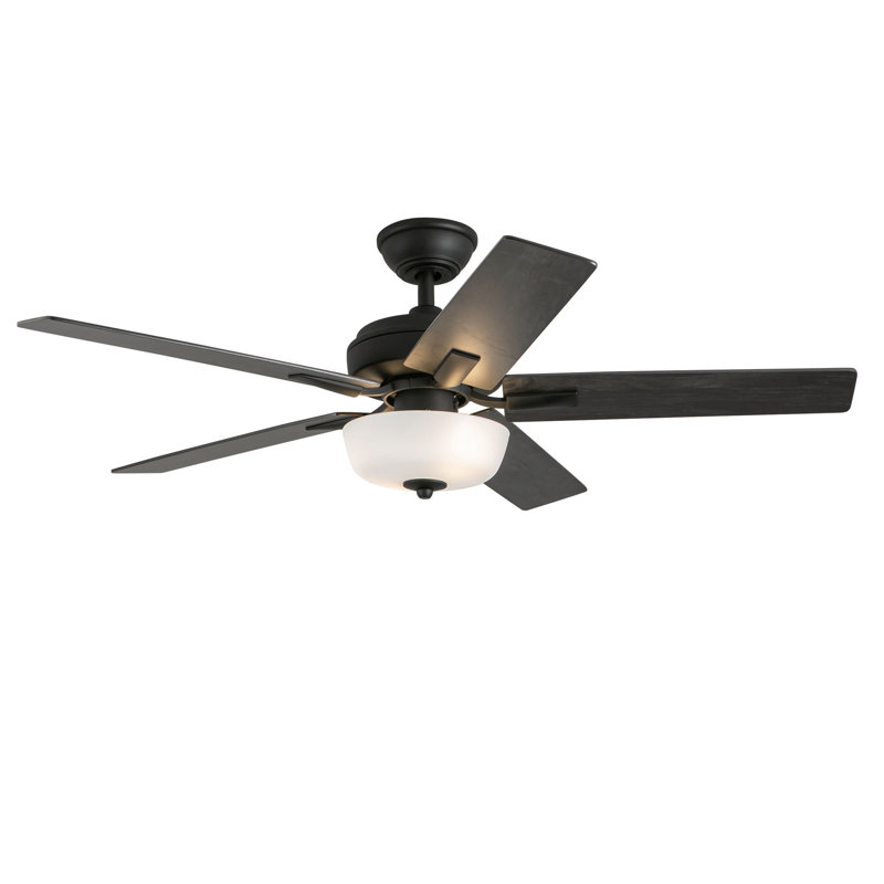 Erikson LED Ceiling Fan, Matte Black, Black