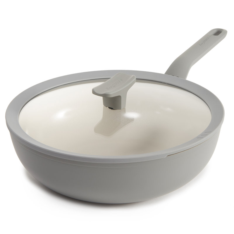 BergHOFF Leo Balance antiadhésif 4,4 pte Wok en céramique et aluminium avec couvercle en verre de 11 po, matériau recyclé