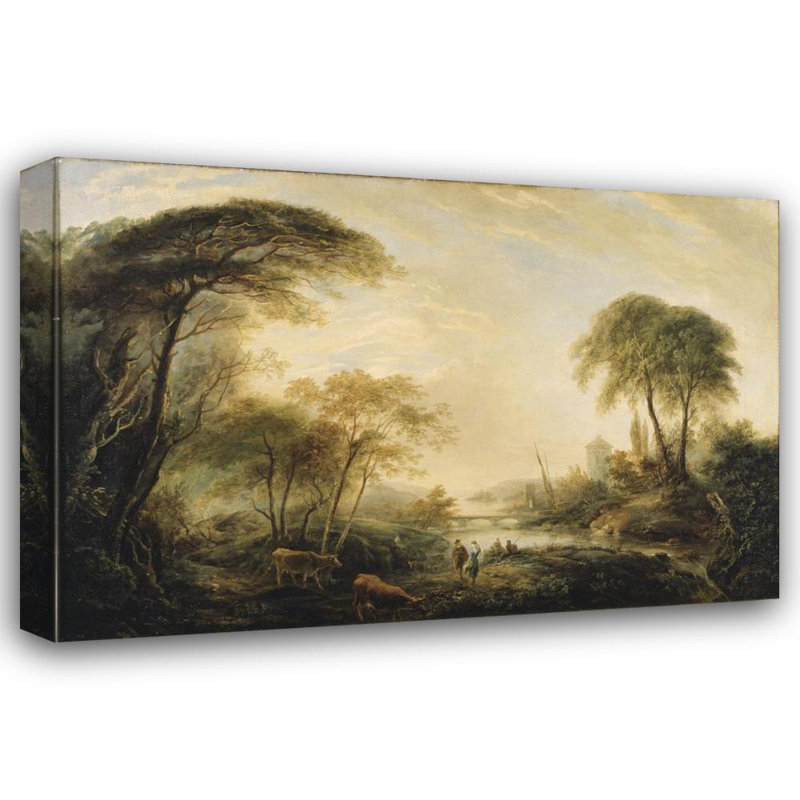 "Paysage romantique" par Elias Martin - Art mural sur toile tendue avec châssis, H 24 po x l 17 po